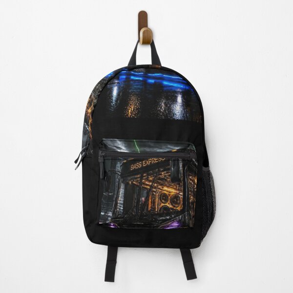 Item preview, Cyberpunk Bass Express Neon Sound System Bus Art designed and sold by LazyDayzCo.