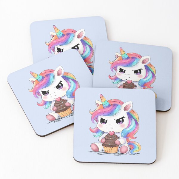 Item preview, Grumpy Unicorn with Cupcake designed and sold by HRSCreates.