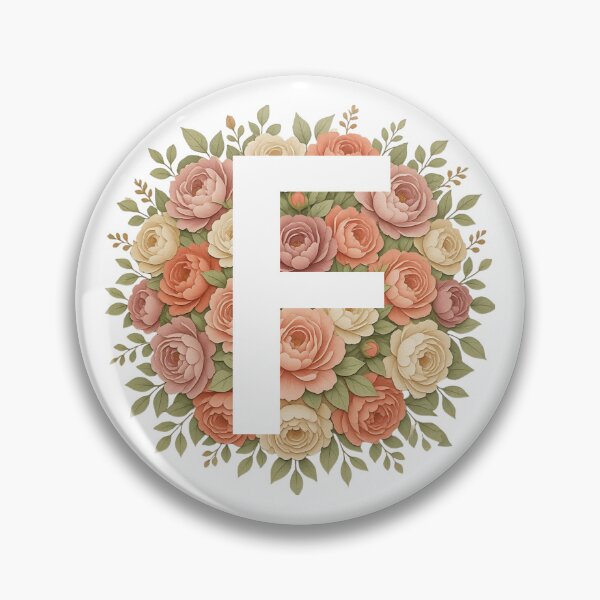 Item preview, White Letter F Floral Monogram designed and sold by ITCHAWAWAA.