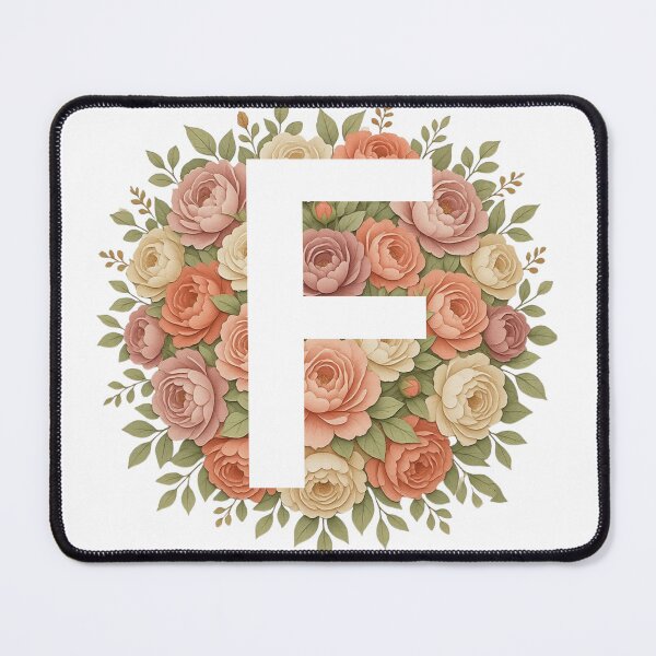 Item preview, White Letter F Floral Monogram designed and sold by ITCHAWAWAA.