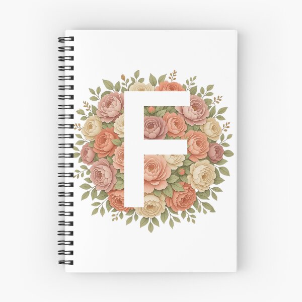Item preview, White Letter F Floral Monogram designed and sold by ITCHAWAWAA.