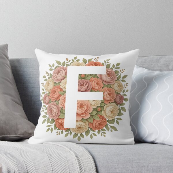 Item preview, White Letter F Floral Monogram designed and sold by ITCHAWAWAA.