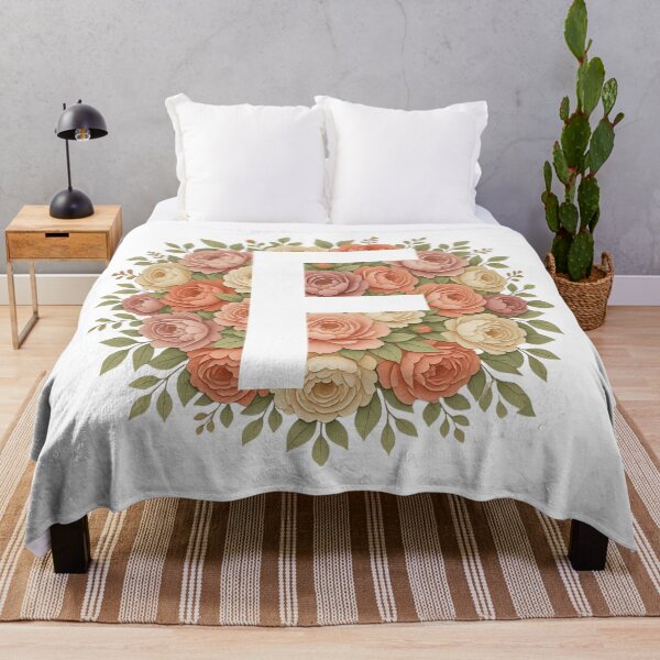 Item preview, White Letter F Floral Monogram designed and sold by ITCHAWAWAA.