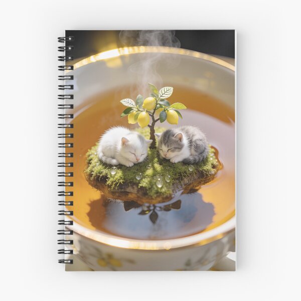 Item preview, Cute Sleeping Kittens on Lemon Tree Island in Teacup designed and sold by OksArtStudio.