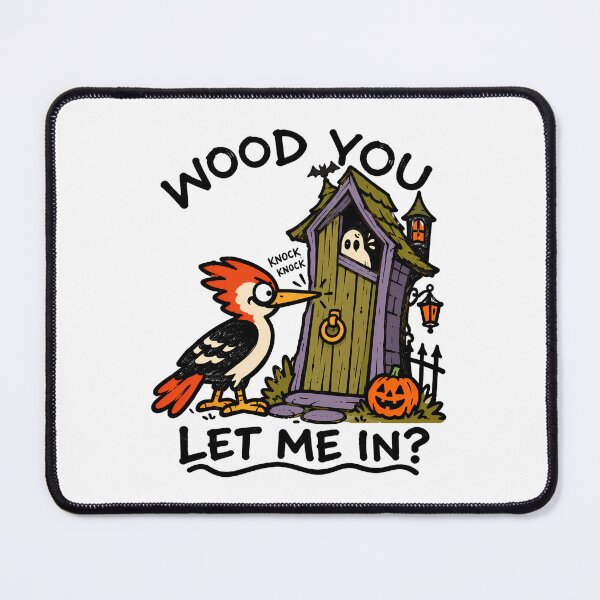 Item preview, Wood You Let Me In Funny Halloween Woodpecker & Ghost Pun designed and sold by NatureStyle555.