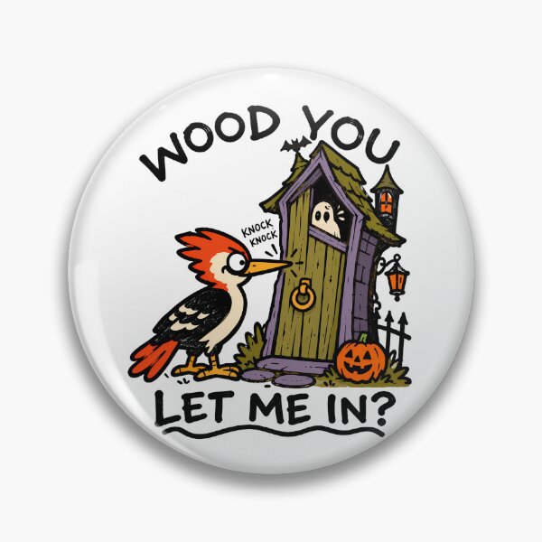 Item preview, Wood You Let Me In Funny Halloween Woodpecker & Ghost Pun designed and sold by NatureStyle555.