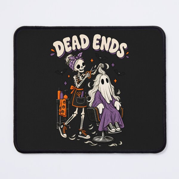 Item preview, Dead Ends Skeleton Shirt, Funny Hairdresser Halloween Tee, Retro Spooky Season Hair Stylist TShirt designed and sold by greatmar1.