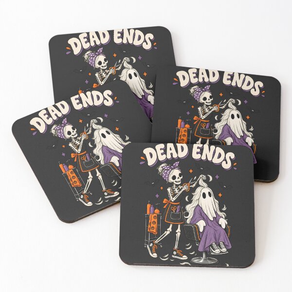 Item preview, Dead Ends Skeleton Shirt, Funny Hairdresser Halloween Tee, Retro Spooky Season Hair Stylist TShirt designed and sold by greatmar1.