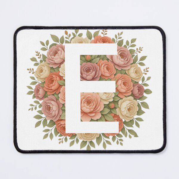 Item preview, White Letter E Floral Monogram designed and sold by ITCHAWAWAA.