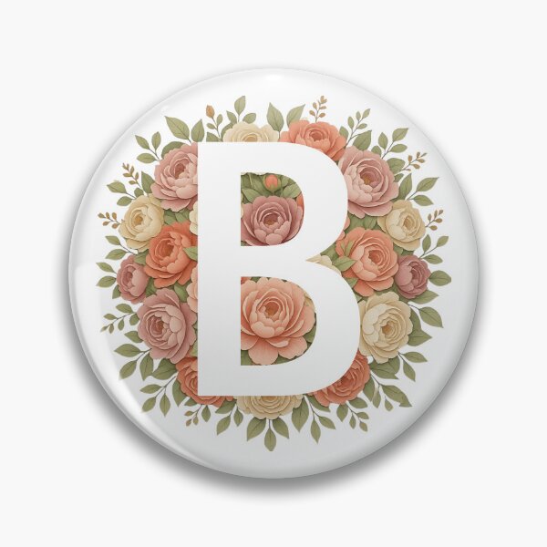 Item preview, White Letter B Floral Monogram designed and sold by ITCHAWAWAA.