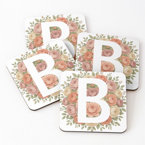 Item preview, White Letter B Floral Monogram designed and sold by ITCHAWAWAA.