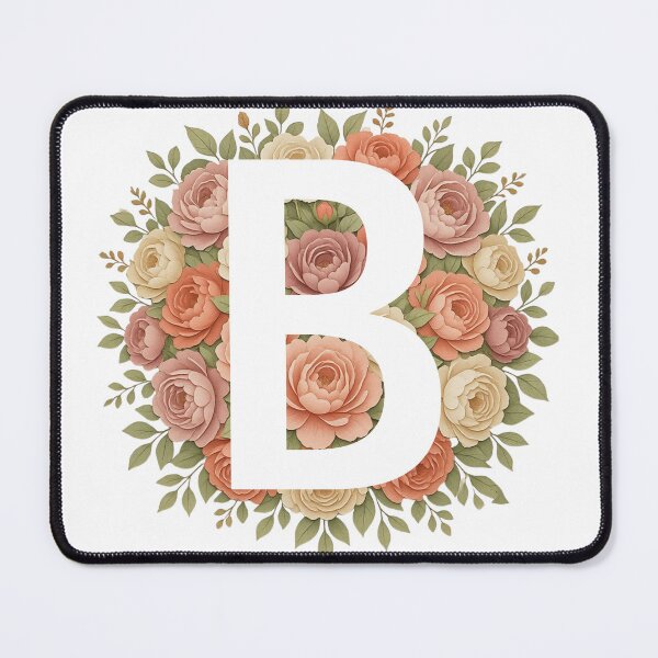 Item preview, White Letter B Floral Monogram designed and sold by ITCHAWAWAA.