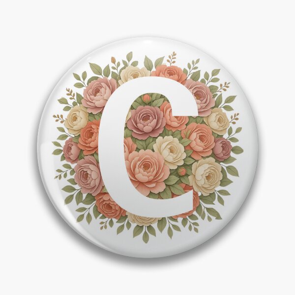 Item preview, White Letter C Floral Monogram designed and sold by ITCHAWAWAA.
