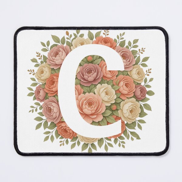 Item preview, White Letter C Floral Monogram designed and sold by ITCHAWAWAA.