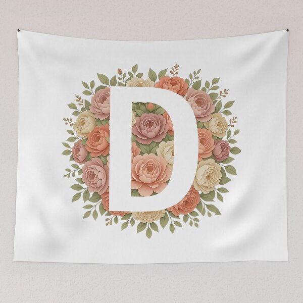 Item preview,  White Letter D Floral Monogram designed and sold by ITCHAWAWAA.