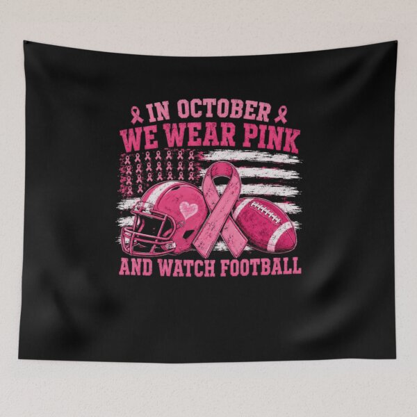 Item preview, In October We Wear Pink And Watch Football Breast Cancer designed and sold by AARABwino.