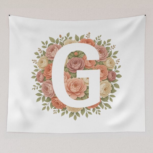 Item preview, White Letter F Floral Monogram designed and sold by ITCHAWAWAA.