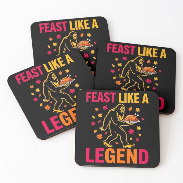 Item preview, Feast Like A Legend Bigfoot Thanksgiving Turkey Sasquatch Autumn Fall Leaves Funny Cryptid Holiday Design designed and sold by 519xdesign.