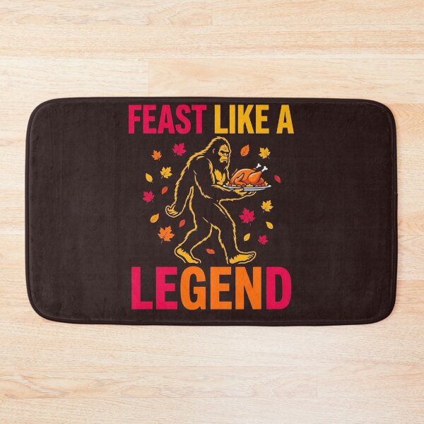 Item preview, Feast Like A Legend Bigfoot Thanksgiving Turkey Sasquatch Autumn Fall Leaves Funny Cryptid Holiday Design designed and sold by 519xdesign.