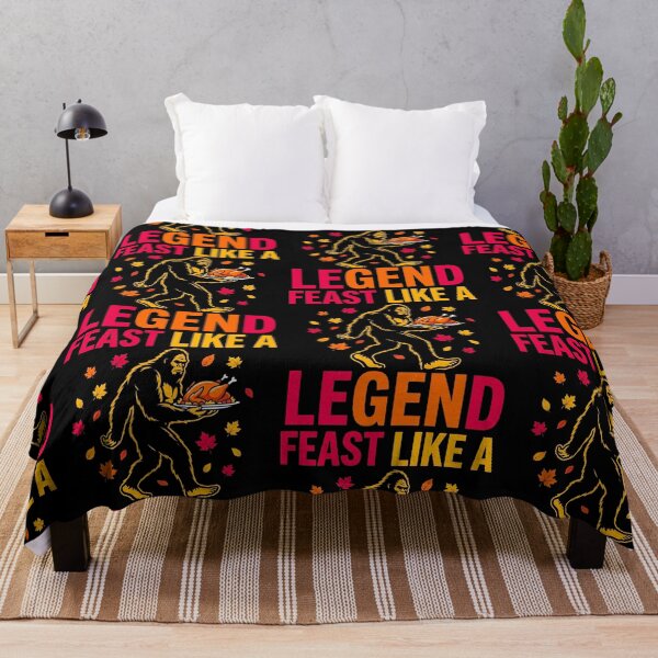 Item preview, Feast Like A Legend Bigfoot Thanksgiving Turkey Sasquatch Autumn Fall Leaves Funny Cryptid Holiday Design designed and sold by 519xdesign.