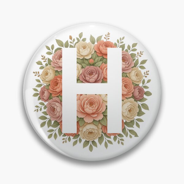 Item preview, White Letter H Floral Monogram designed and sold by ITCHAWAWAA.