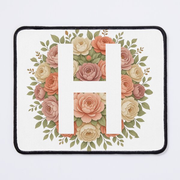 Item preview, White Letter H Floral Monogram designed and sold by ITCHAWAWAA.