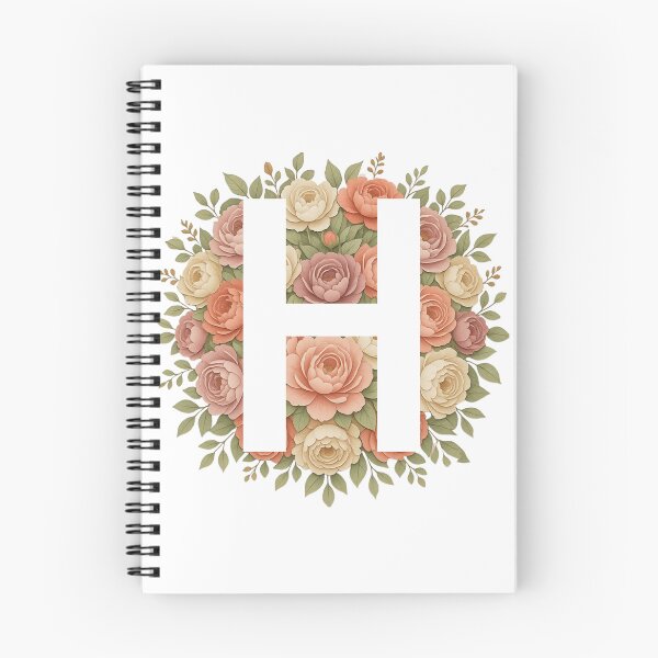 Item preview, White Letter H Floral Monogram designed and sold by ITCHAWAWAA.