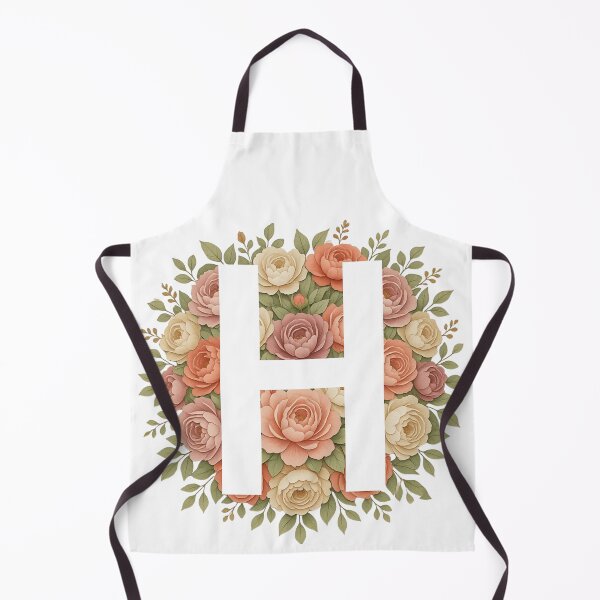Item preview, White Letter H Floral Monogram designed and sold by ITCHAWAWAA.