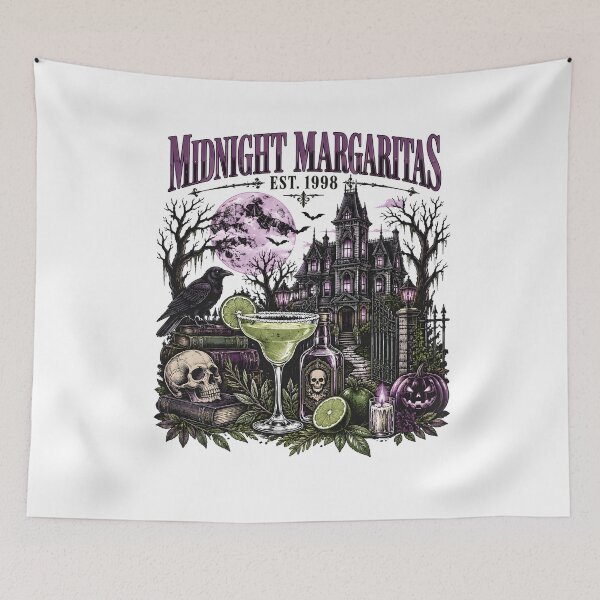 Item preview, Gothic Haunted Mansion Margarita Night Spooky Halloween Vintage Design designed and sold by CatiaStudioArt.