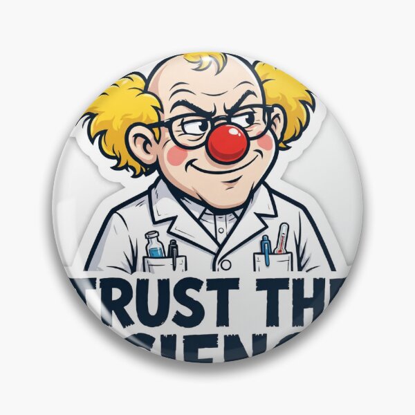 Item preview, Trust The Science Clown Sticker designed and sold by FlatTees.