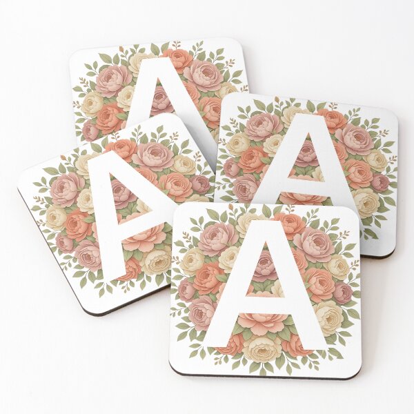 Item preview, White Letter A Floral Monogram designed and sold by ITCHAWAWAA.
