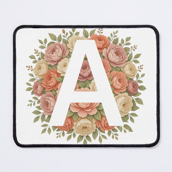Item preview, White Letter A Floral Monogram designed and sold by ITCHAWAWAA.