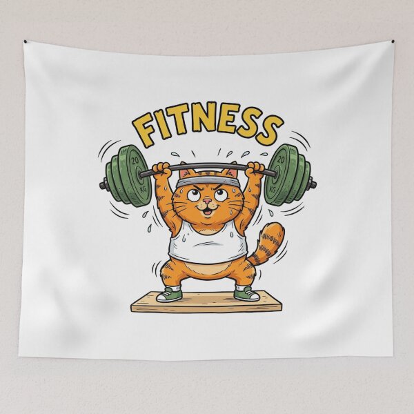 Item preview, Funny Fitness Cat Gym Workout designed and sold by Art Solom.