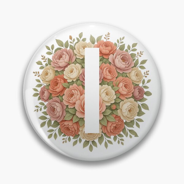 Item preview, White Letter I Floral Monogram designed and sold by ITCHAWAWAA.