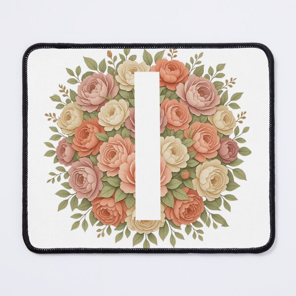 Item preview, White Letter I Floral Monogram designed and sold by ITCHAWAWAA.