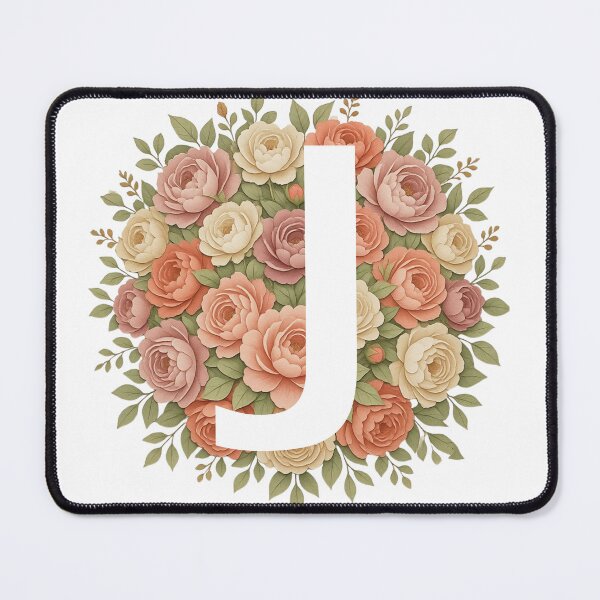 Item preview, White Letter J Floral Monogram designed and sold by ITCHAWAWAA.