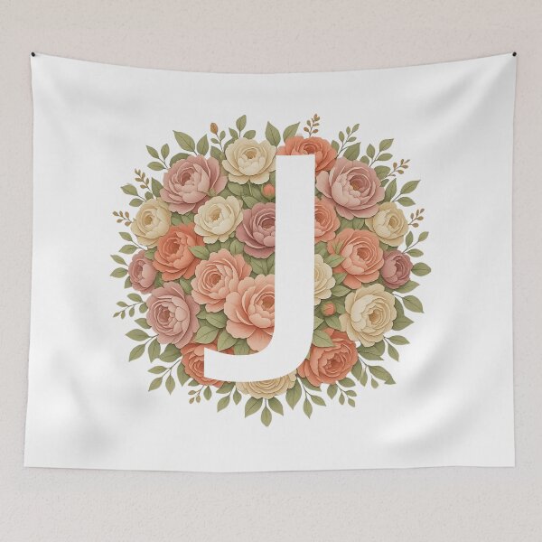 Item preview,  White Letter J Floral Monogram designed and sold by ITCHAWAWAA.