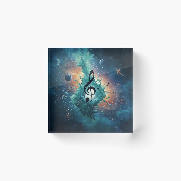 Item preview, Cosmic Music Galaxy Art – Aqua Space Explosion with Musical Notes. designed and sold by fbtrisha.