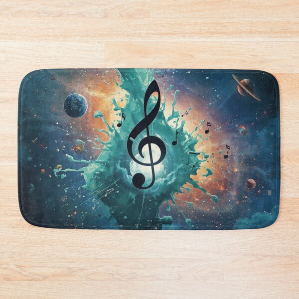Item preview, Cosmic Music Galaxy Art – Aqua Space Explosion with Musical Notes. designed and sold by fbtrisha.