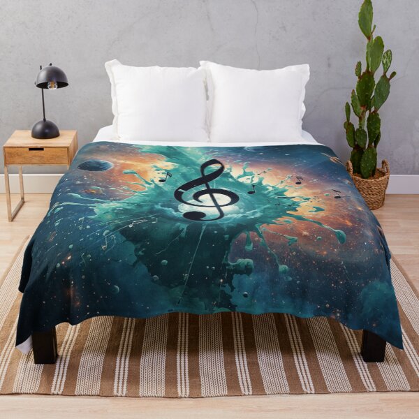 Item preview, Cosmic Music Galaxy Art – Aqua Space Explosion with Musical Notes. designed and sold by fbtrisha.