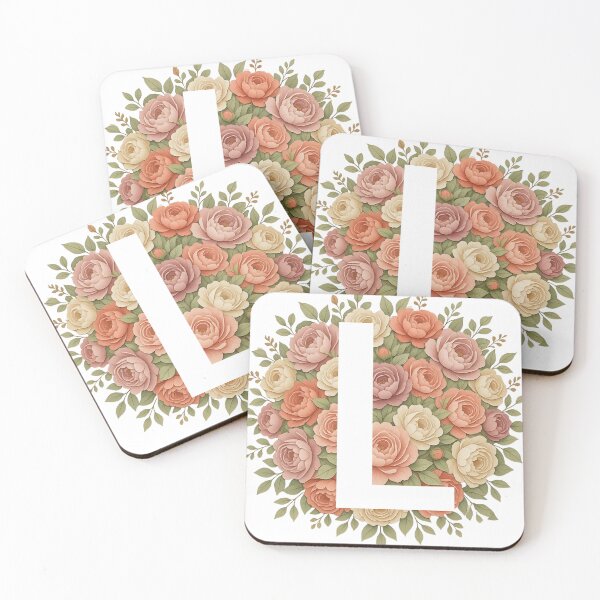 Item preview, White Letter L Floral Monogram designed and sold by ITCHAWAWAA.
