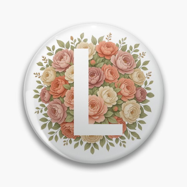 Item preview, White Letter L Floral Monogram designed and sold by ITCHAWAWAA.