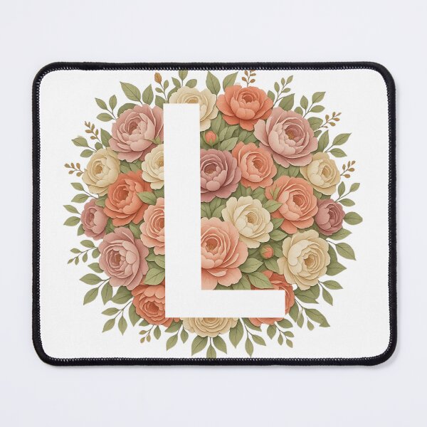 Item preview, White Letter L Floral Monogram designed and sold by ITCHAWAWAA.