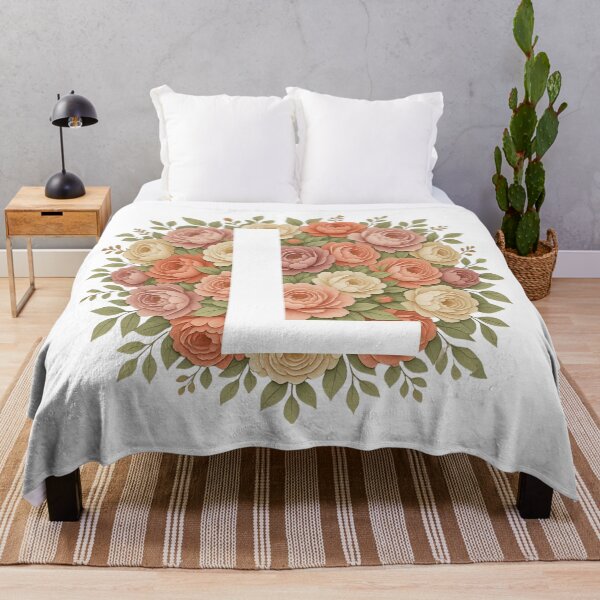 Item preview, White Letter L Floral Monogram designed and sold by ITCHAWAWAA.