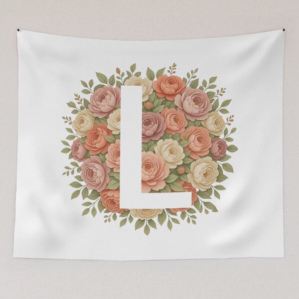 Item preview, White Letter L Floral Monogram designed and sold by ITCHAWAWAA.