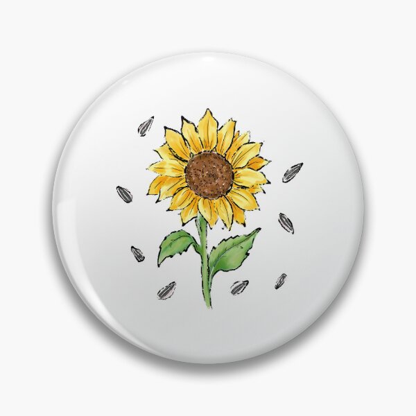 Item preview, Sunflower & Seeds Watercolor Illustration designed and sold by aztrends.