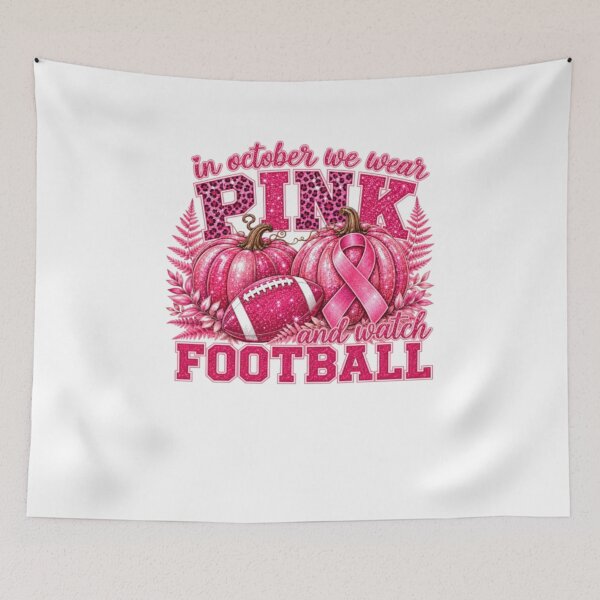 Item preview, In October We Wear Pink Watch Football Breast Cancer Fall designed and sold by AARABwino.