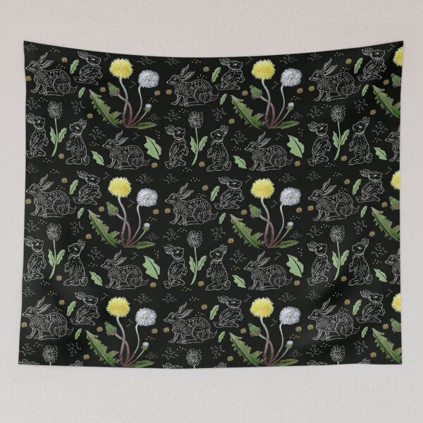 Item preview, Dandelions And Hares Rabbit Vintage Cottagecore Garden designed and sold by Designs by Sara Felton.