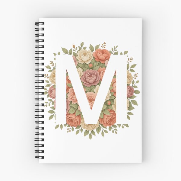 Item preview, White Letter M Floral Monogram designed and sold by ITCHAWAWAA.