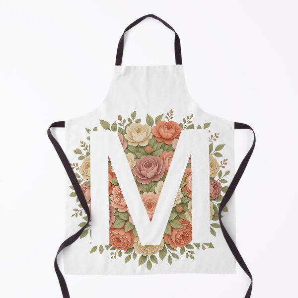 Item preview, White Letter M Floral Monogram designed and sold by ITCHAWAWAA.